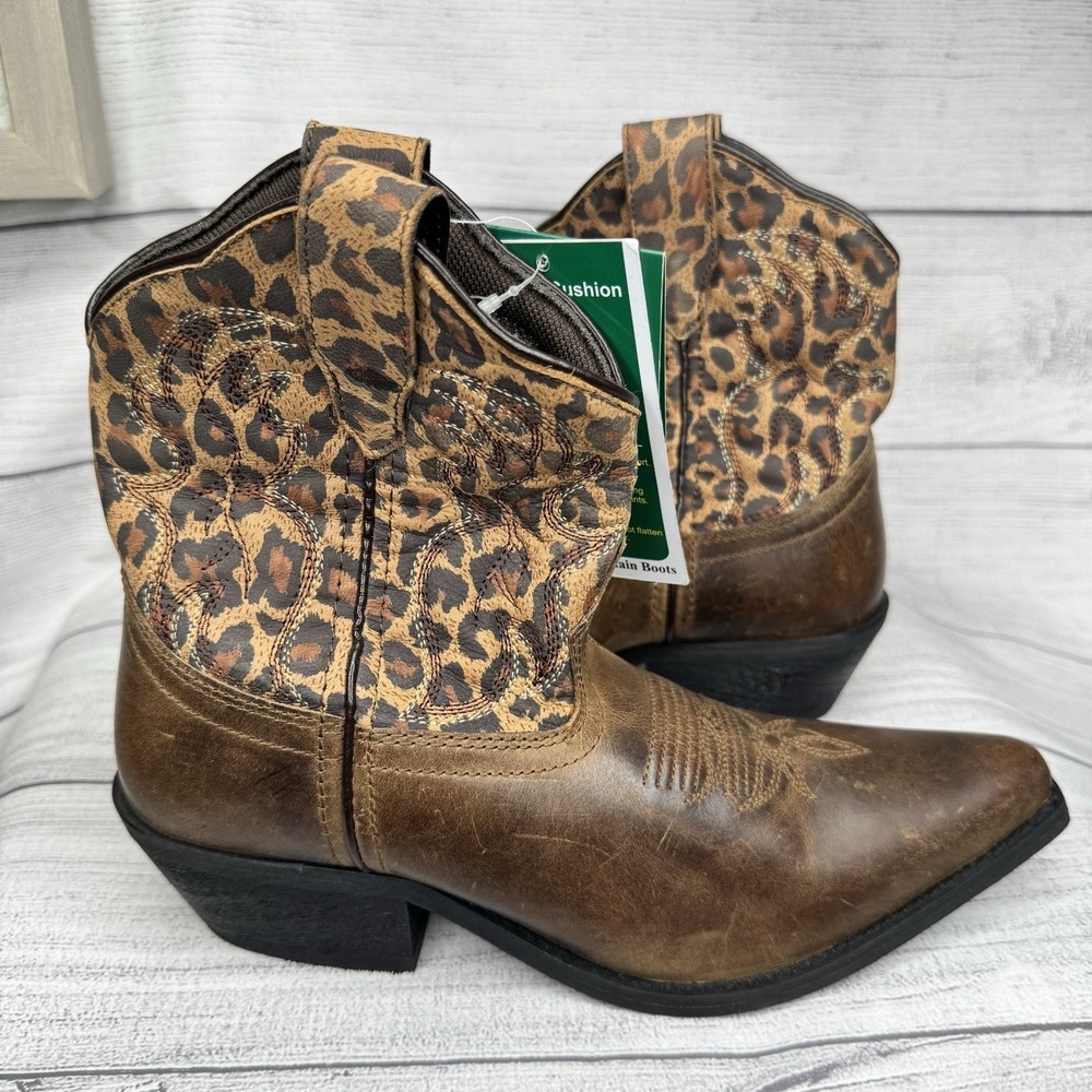 Smoky Mountain Hailey Women's 6M Western Cowboy Boots‎ Leopard Print Brown NWT